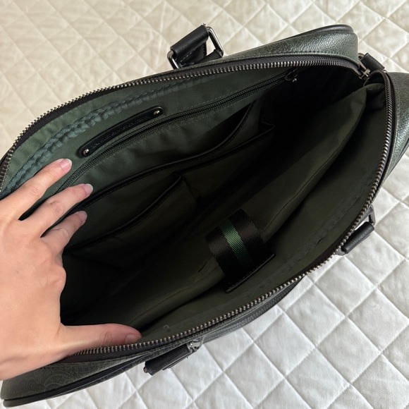 Robert Graham Forest Green Paisley Briefcase - Picture 10 of 12